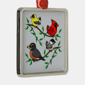 Cute Backyard Birds Metalen Ornament (Rechts)