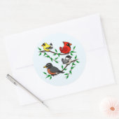 Cute Backyard Birds Ronde Sticker (Envelop)
