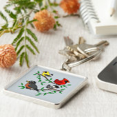 Cute Backyard Birds Sleutelhanger (Zijkant)