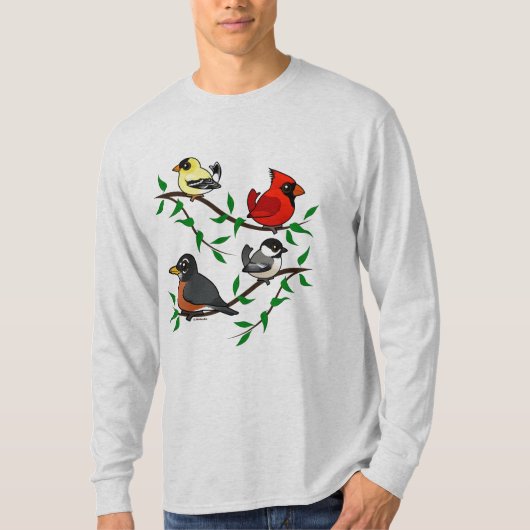 Cute Backyard Birds T-shirt (Voorkant)