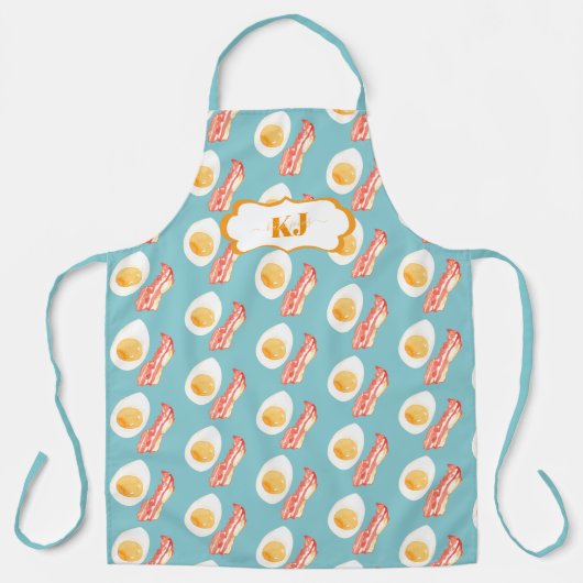Cute Bacon & Eggs Pattern | Monogram Schort (Voorkant)