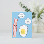 Cute Bacon en Egg Cartoon Briefkaart (Staand voorkant)