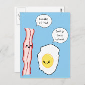 Cute Bacon en Egg Cartoon Briefkaart (Voorkant / Achterkant)