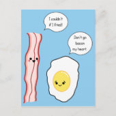 Cute Bacon en Egg Cartoon Briefkaart (Voorkant)