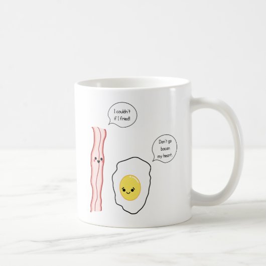 Cute Bacon en Egg Cartoon Koffiemok (Rechts)