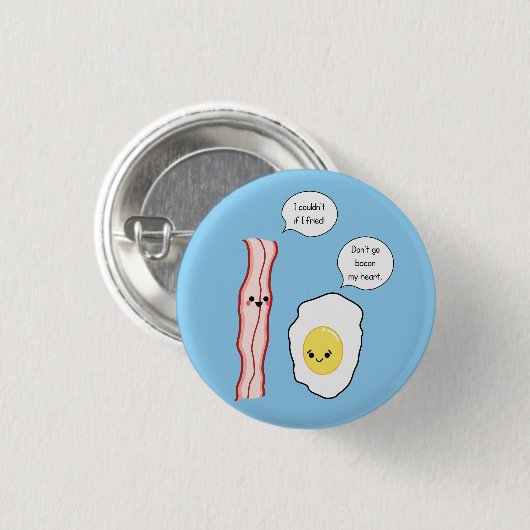 Cute Bacon en Egg Cartoon Ronde Button 3,2 Cm (Voorkant /achterkant)
