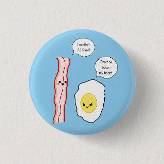 Cute Bacon en Egg Cartoon Ronde Button 3,2 Cm