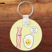 Cute Bacon en Egg Cartoon Sleutelhanger (Voorkant)