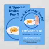 Cute bacon en eicel cartoon illustratie kaart (Voorkant / Achterkant)