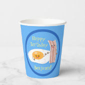Cute bacon en eicel cartoon illustratie papieren bekers (Achterkant)