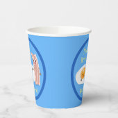 Cute bacon en eicel cartoon illustratie papieren bekers (Links)