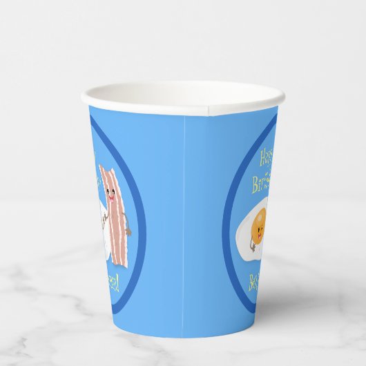 Cute bacon en eicel cartoon illustratie papieren bekers (Rechts)