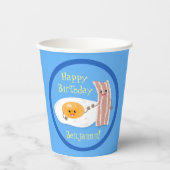 Cute bacon en eicel cartoon illustratie papieren bekers (Voorkant)