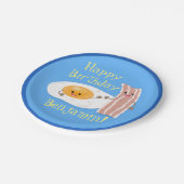 Cute bacon en eicel cartoon illustratie papieren bordje (Gekanteld)