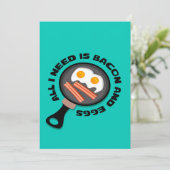 Cute Bacon en eieren | Funny Canvas Feestdagenkaart (Staand voorkant)
