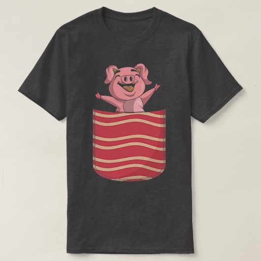 Cute Bacon Lover Funny Pig Pocket Bacon 631 T-shirt (Design voorkant)