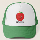 Cute Bad Apple met Oogpleister Trucker Pet (Voorkant)