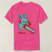 Cute Bad Evil Bunny Scary Saw Rabbit Egg Happy Eas T-shirt (Design voorkant)