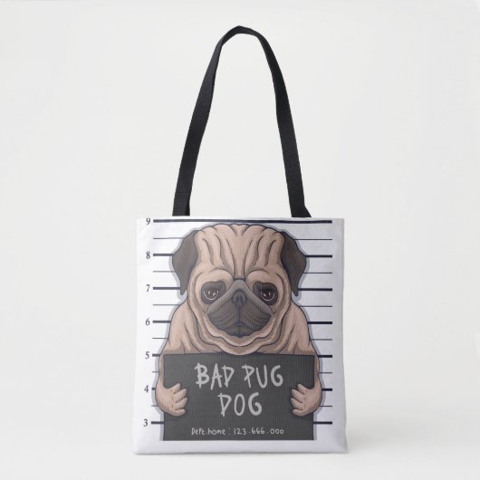 Cute Bad Pug Canvas tas (Voorkant)