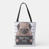 Cute Bad Pug Canvas tas (Achterkant)