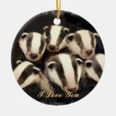 Cute Badger Cubs Keramisch Ornament (Voorkant)