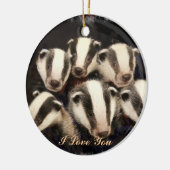 Cute Badger Cubs Keramisch Ornament (Links)