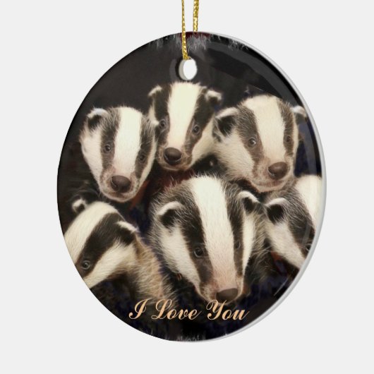Cute Badger Cubs Keramisch Ornament (Links)