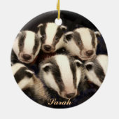 Cute Badger Cubs Keramisch Ornament (Achterkant)