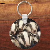Cute Badger Cubs Sleutelhanger (Voorkant)