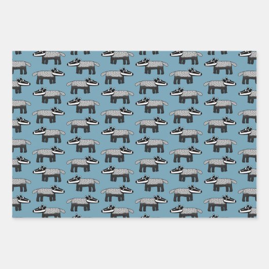 Cute Badger Inpakpapier Vel (Voorkant)