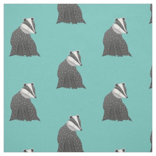 Cute Badger Pattern Stof (Swatch)