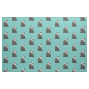Cute Badger Pattern Stof