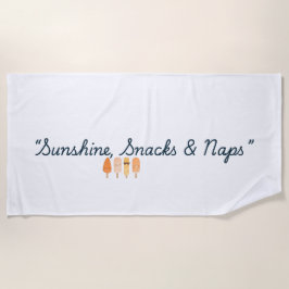 Cute badhanddoek zonneschijn snacks en dutjes hand