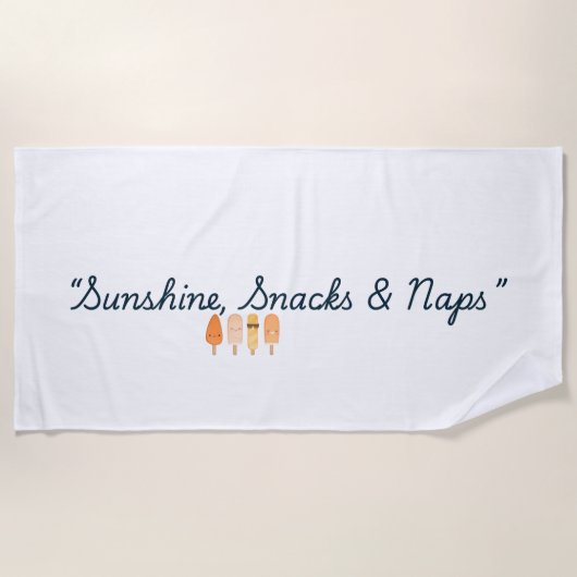Cute badhanddoek zonneschijn snacks en dutjes hand (Voorkant)