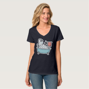 Cute badkuip sticker met bubbels en handdoek  t-shirt