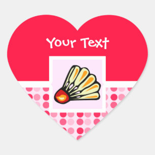 Cute Badminton Hart Sticker
