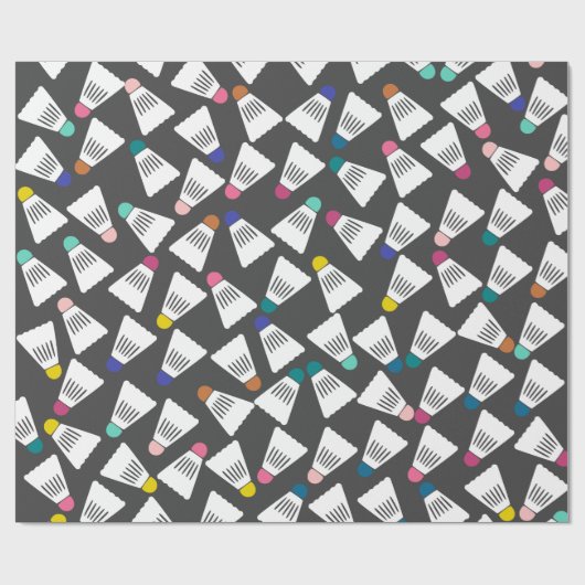 Cute Badminton Wrapping Paper Cadeaupapier (Vlak)