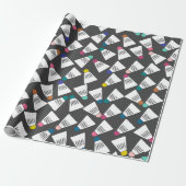 Cute Badminton Wrapping Paper Cadeaupapier (Uitgerold)