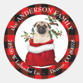 Cute Bag Cute Pug Lijst Return Address Ronde Sticker