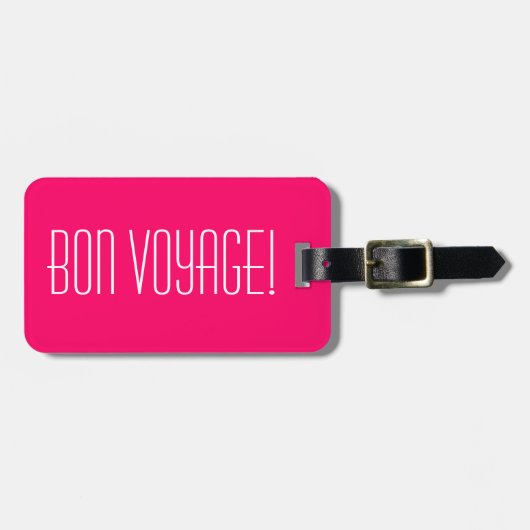 Cute bagage labels met tekst | Bon Voyage! (Voorkant horizontaal)