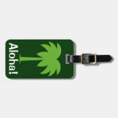 Cute bagagelabel met palmboom | Aloha! (Voorkant horizontaal)