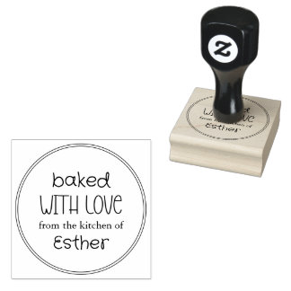 Cute Baked With Love Rubberstempel