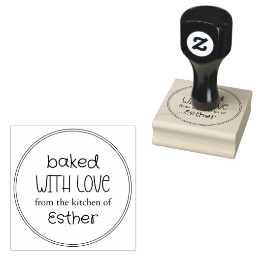 Cute Baked With Love Rubberstempel (Gestempeld)