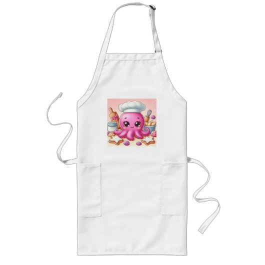 Cute bakende octopus schort (Voorkant)