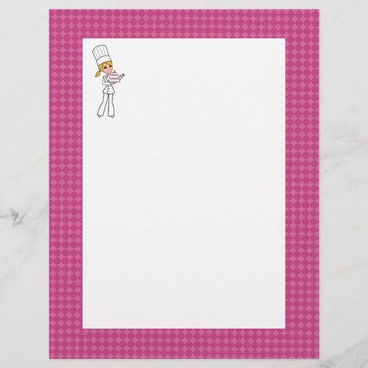 Cute Baker Chef Art niet-gelinkte Recippagina (Voorkant)