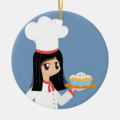 Cute Baker Girl Ornament (Voorkant)