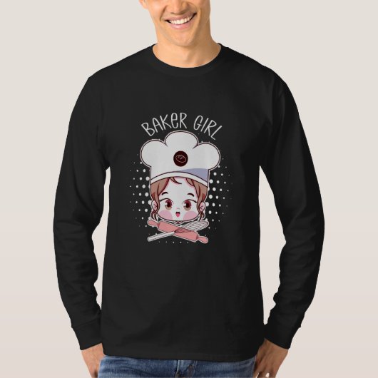 Cute Baker Girl Rolling Pin Dreaming a Pro B T-shirt (Voorkant)