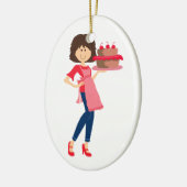 Cute Baker Keramisch Ornament (Links)