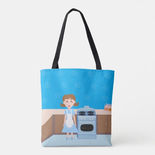 Cute Baker Kitschy Retro Houseechtgenote Tote Bag (Achterkant)