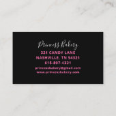 Cute Baker Pink Glitter Gingerbrood Chef Baking Visitekaartje (Achterkant)